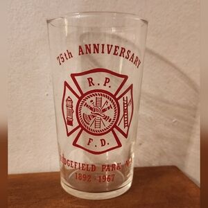 Vintage Glass Fire Red Depart Commemorative New Jersey 1892-1967